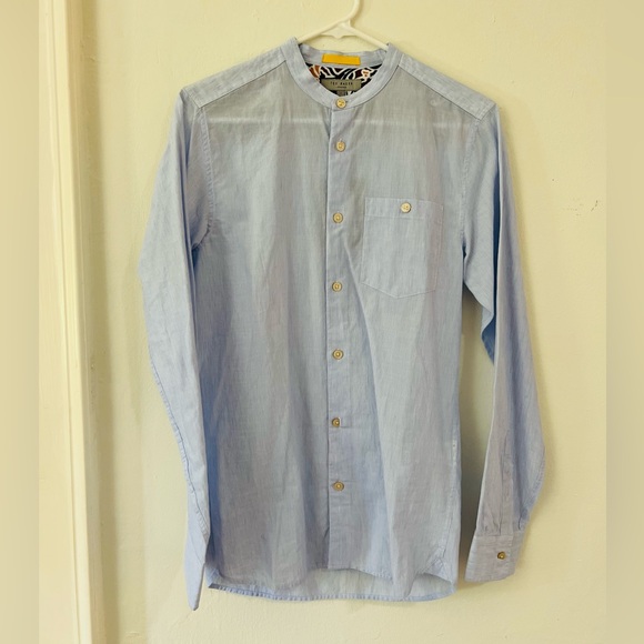 Ted Baked NWT Mens Fameus LS Stripe Shirt in Blue - Size 1 / XS - Picture 3 of 11